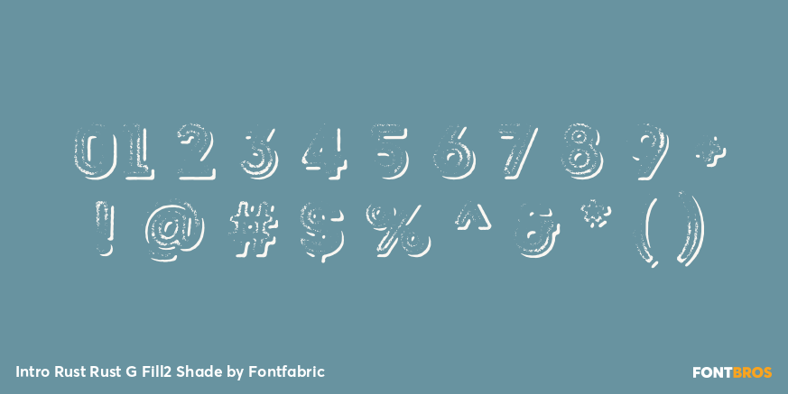 Intro Rust Rust G Fill2 Shade Font Poster #1
