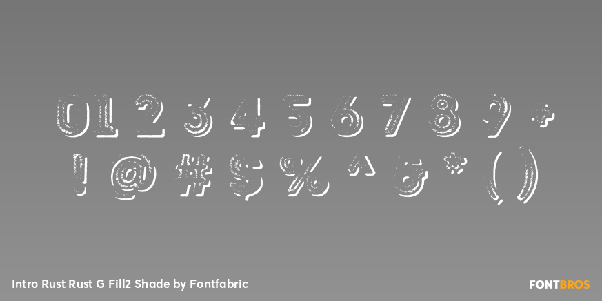 Intro Rust Rust G Fill2 Shade Font Poster #4