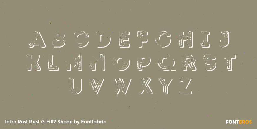 Intro Rust Rust G Fill2 Shade Font Poster #1