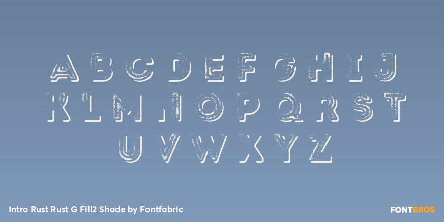 Intro Rust Rust G Fill2 Shade Font Poster #1