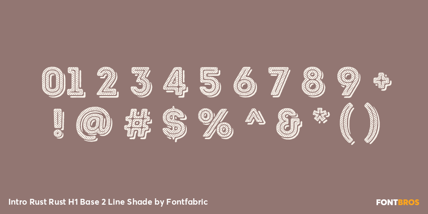 Intro Rust Rust H1 Base 2 Line Shade Font Poster #4