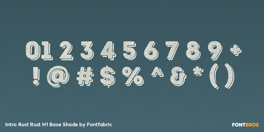 Intro Rust Rust H1 Base Shade Font Poster #4