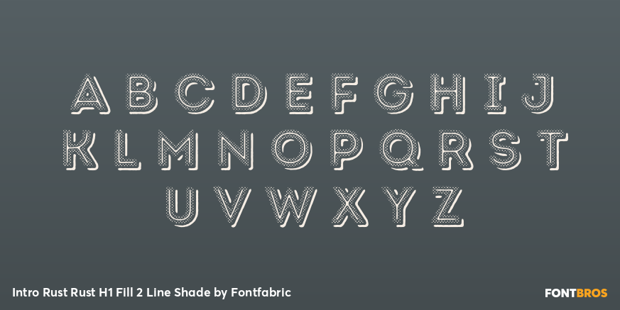 Intro Rust Rust H1 Fill 2 Line Shade Font Poster #2