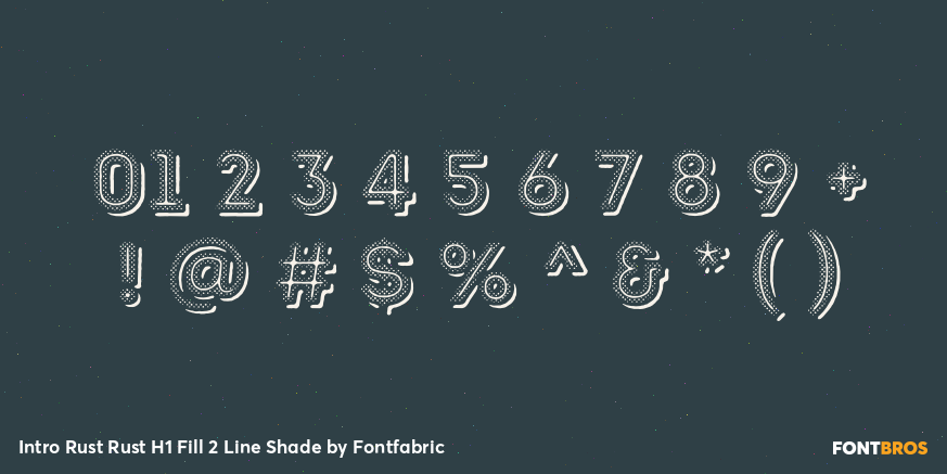 Intro Rust Rust H1 Fill 2 Line Shade Font Poster #4