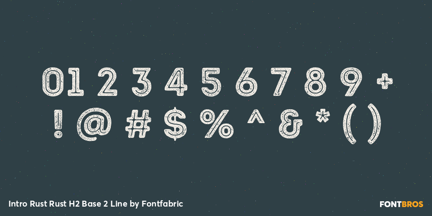 Intro Rust Rust H2 Base 2 Line Font Poster #4