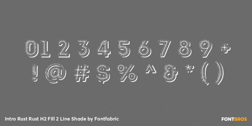 Intro Rust Rust H2 Fill 2 Line Shade Font Poster #1