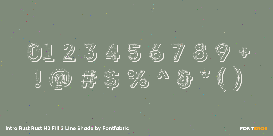 Intro Rust Rust H2 Fill 2 Line Shade Font Poster #4