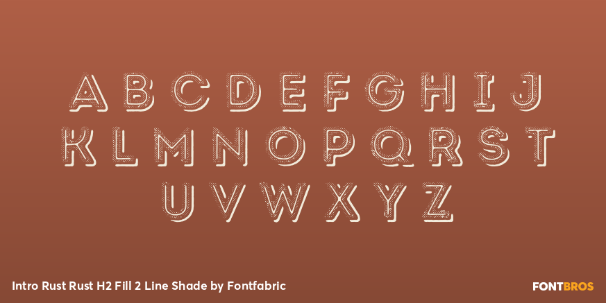 Intro Rust Rust H2 Fill 2 Line Shade Font Poster #1