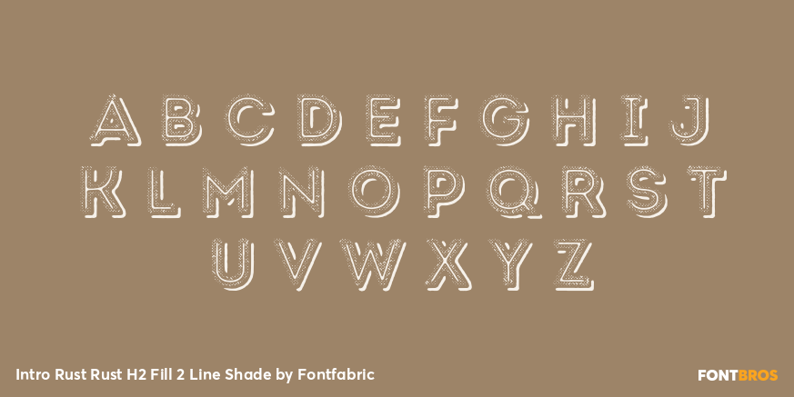 Intro Rust Rust H2 Fill 2 Line Shade Font Poster #1