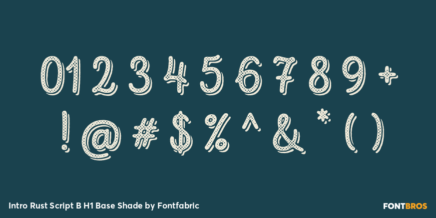 Intro Rust Script B H1 Base Shade Font Poster #4