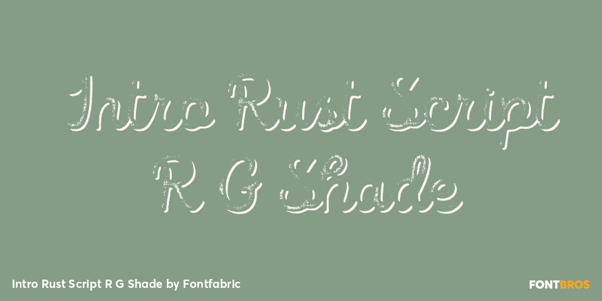 Intro Rust Script R G Shade Font Poster #1