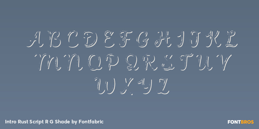 Intro Rust Script R G Shade Font Poster #2
