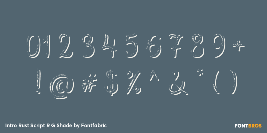 Intro Rust Script R G Shade Font Poster #4