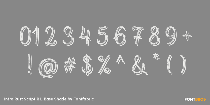 Intro Rust Script R L Base Shade Font Poster #4