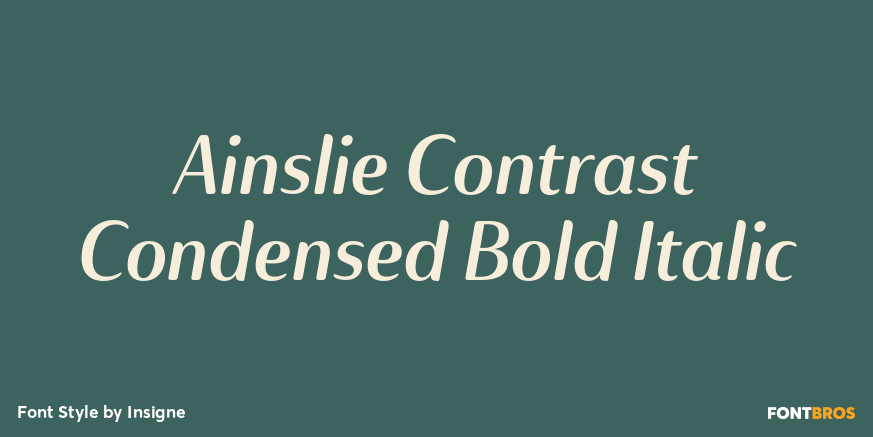Ainslie Contrast Condensed Bold Italic Font Poster #1