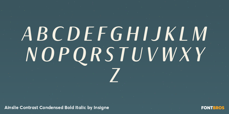 Ainslie Contrast Condensed Bold Italic Font Poster #1