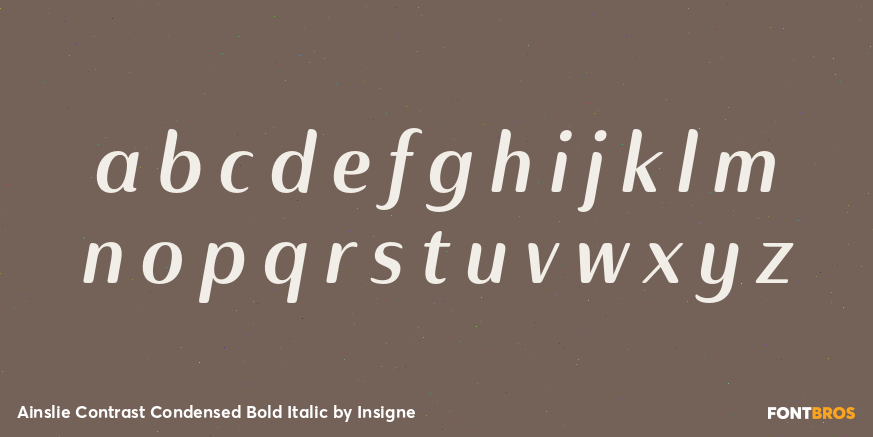 Ainslie Contrast Condensed Bold Italic Font Poster #1