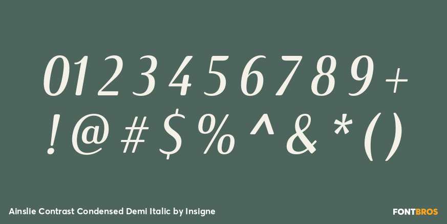 Ainslie Contrast Condensed Demi Italic Font Poster #1