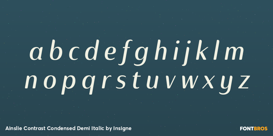 Ainslie Contrast Condensed Demi Italic Font Poster #3