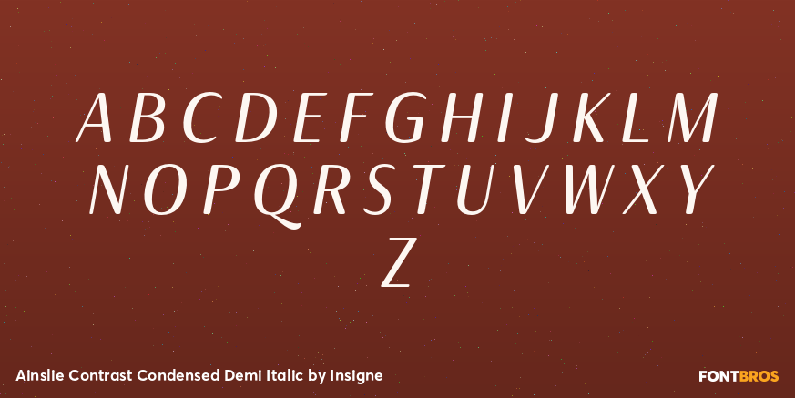 Ainslie Contrast Condensed Demi Italic Font Poster #1