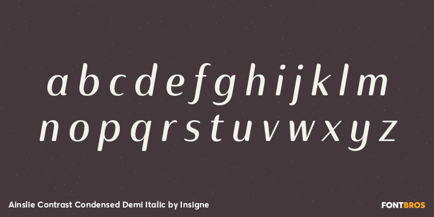 Ainslie Contrast Condensed Demi Italic Font Poster #1