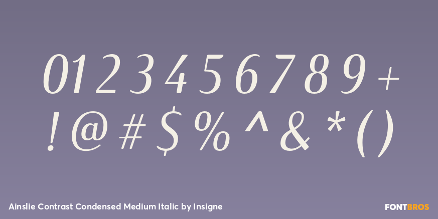 Ainslie Contrast Condensed Medium Italic Font Poster #1