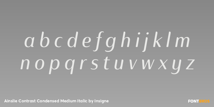 Ainslie Contrast Condensed Medium Italic Font Poster #3