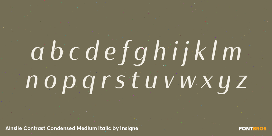Ainslie Contrast Condensed Medium Italic Font Poster #1