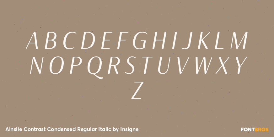 Ainslie Contrast Condensed Regular Italic Font Poster #2