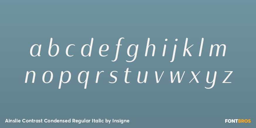 Ainslie Contrast Condensed Regular Italic Font Poster #3