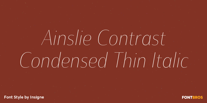 Ainslie Contrast Condensed Thin Italic Font Poster #1