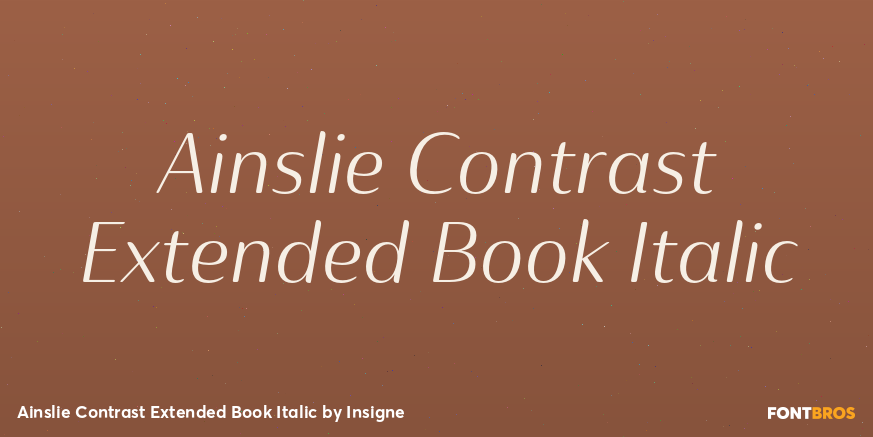 Ainslie Contrast Extended Book Italic Font Poster #1