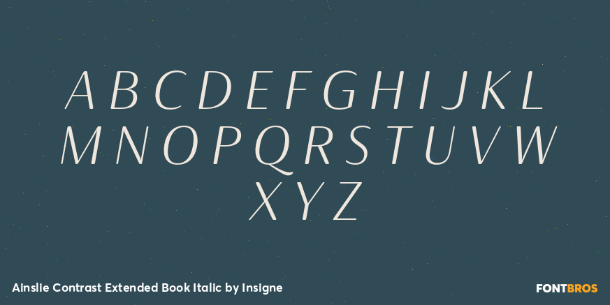 Ainslie Contrast Extended Book Italic Font Poster #2