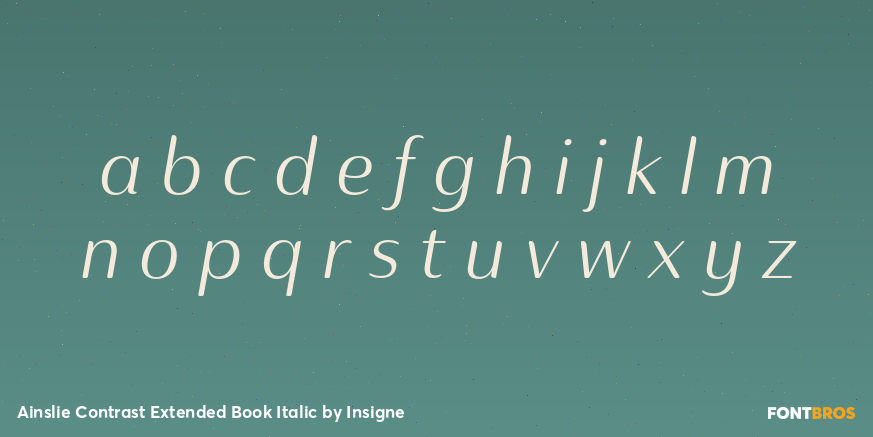 Ainslie Contrast Extended Book Italic Font Poster #3