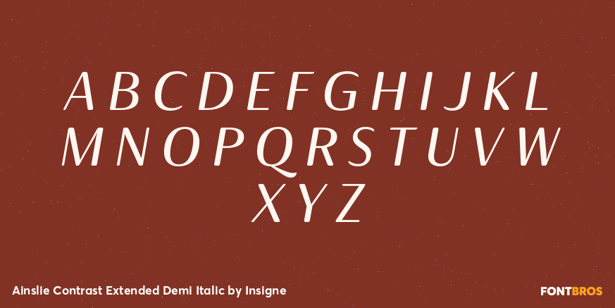 Ainslie Contrast Extended Demi Italic Font Poster #2