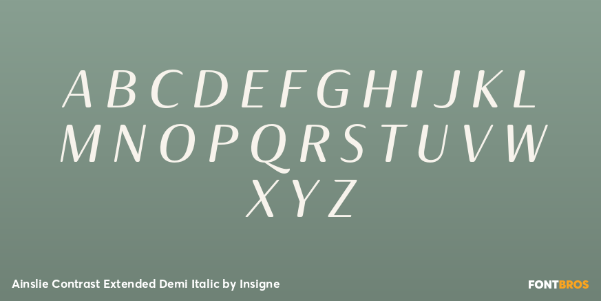 Ainslie Contrast Extended Demi Italic Font Poster #1