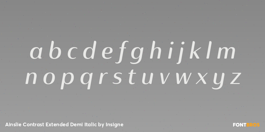 Ainslie Contrast Extended Demi Italic Font Poster #1