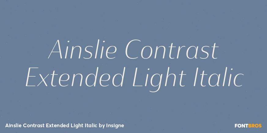 Ainslie Contrast Extended Light Italic Font Poster #1