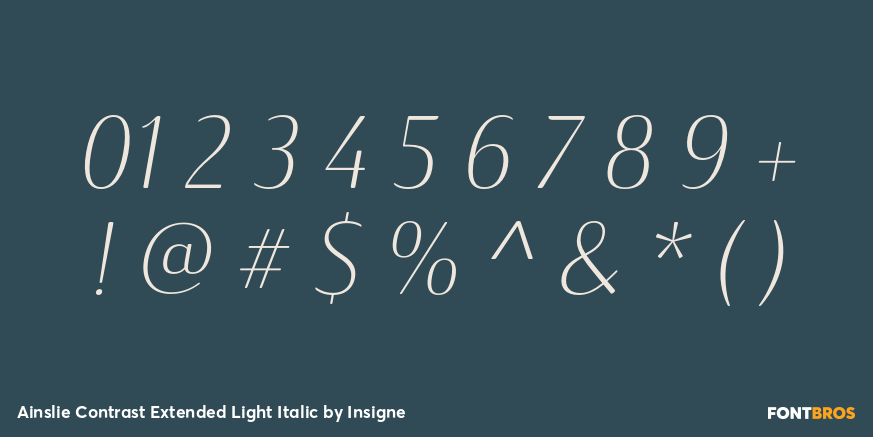 Ainslie Contrast Extended Light Italic Font Poster #4