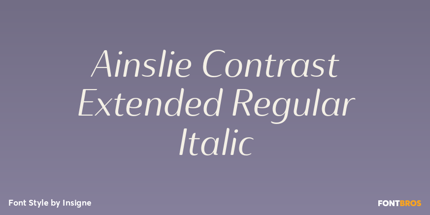 Ainslie Contrast Extended Regular Italic Font Poster #1