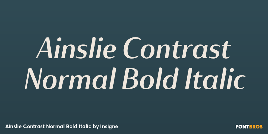 Ainslie Contrast Normal Bold Italic Font Poster #1