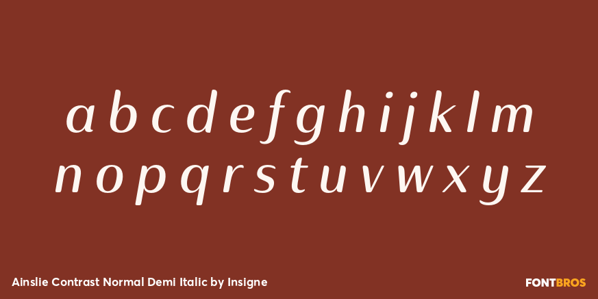 Ainslie Contrast Normal Demi Italic Font Poster #3