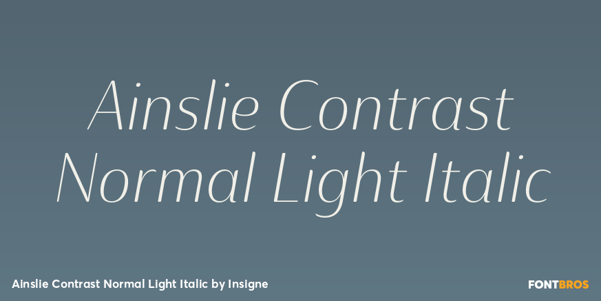 Ainslie Contrast Normal Light Italic Font Poster #1