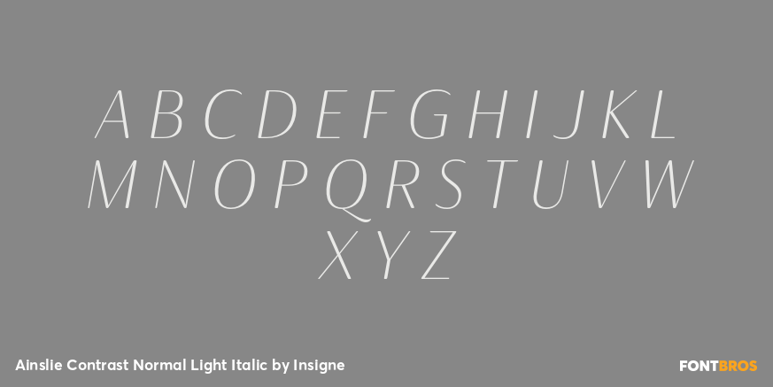 Ainslie Contrast Normal Light Italic Font Poster #2