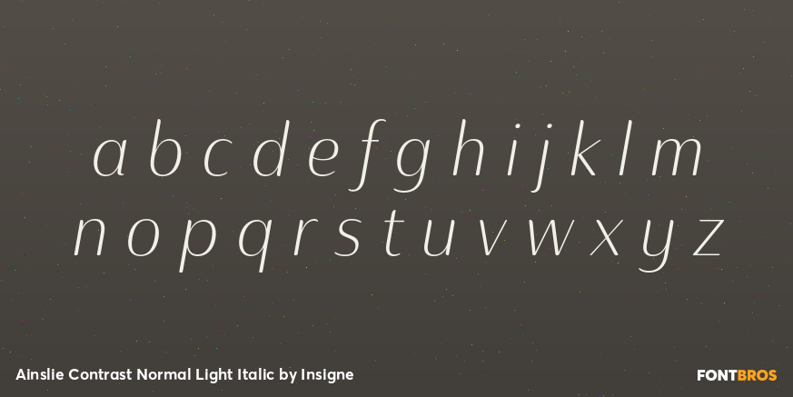 Ainslie Contrast Normal Light Italic Font Poster #3