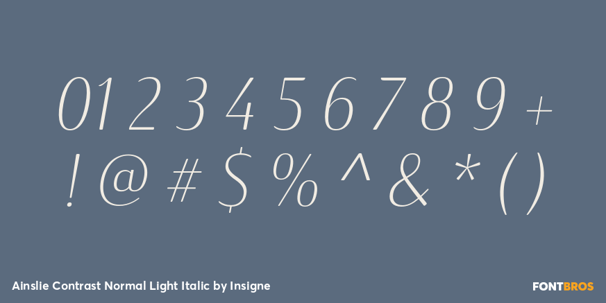 Ainslie Contrast Normal Light Italic Font Poster #4