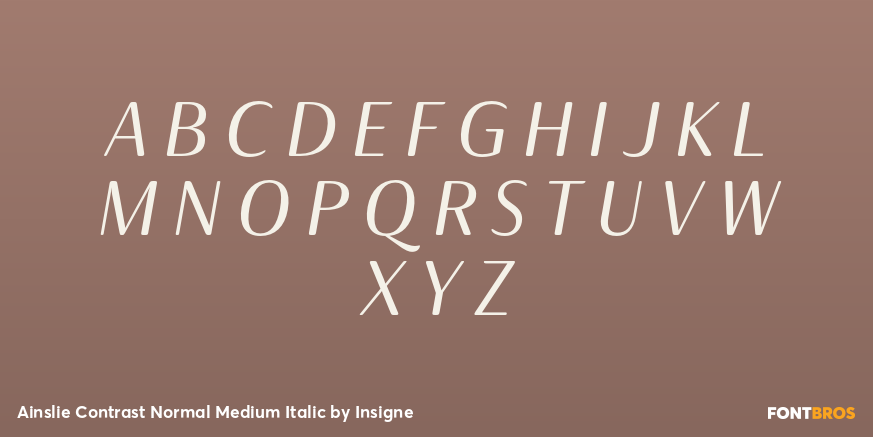 Ainslie Contrast Normal Medium Italic Font Poster #2