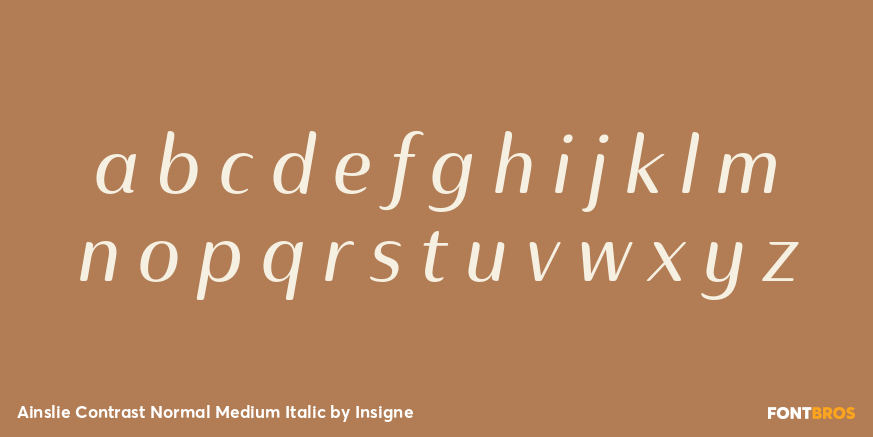 Ainslie Contrast Normal Medium Italic Font Poster #3