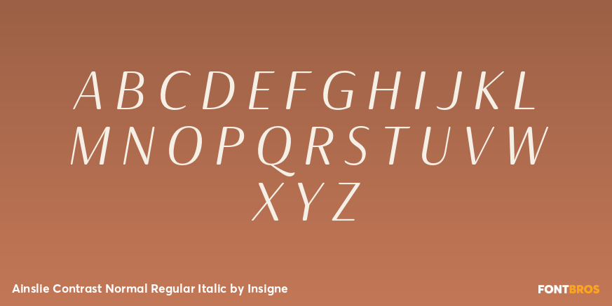 Ainslie Contrast Normal Regular Italic Font Poster #1