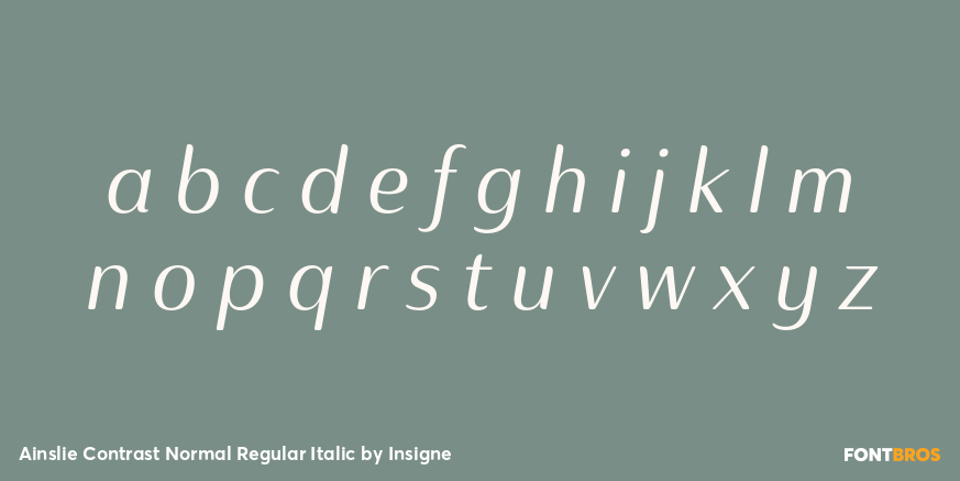 Ainslie Contrast Normal Regular Italic Font Poster #1